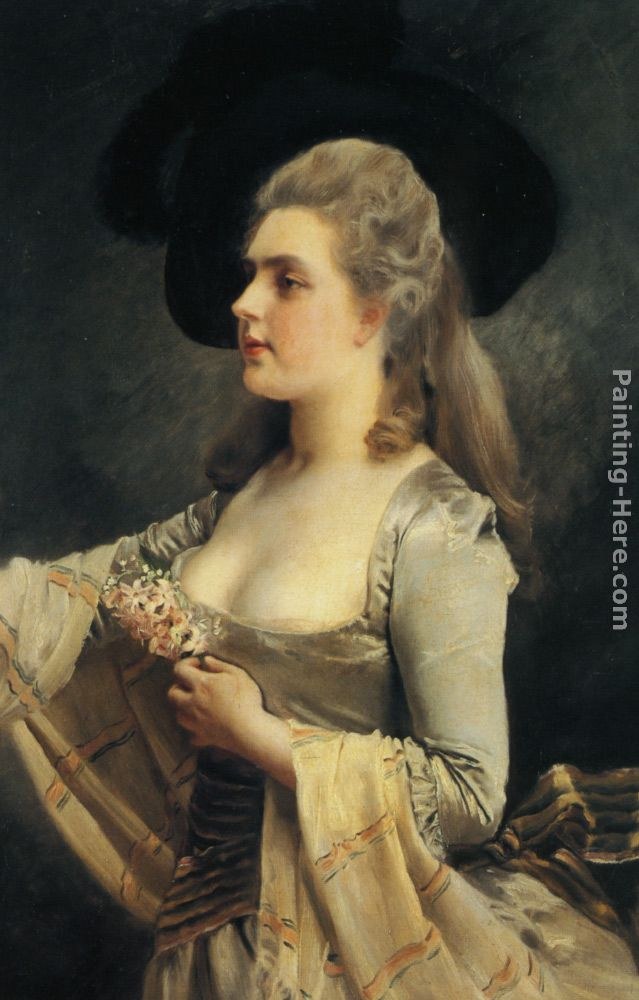 Gustave Jean Jacquet Young Lady with a Black Hat